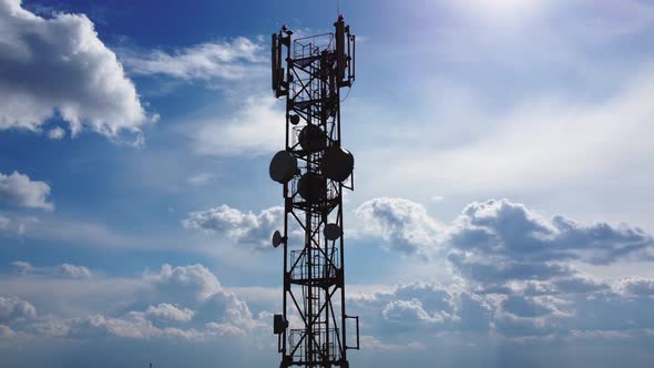 Aerial view of the telecommunications tower.