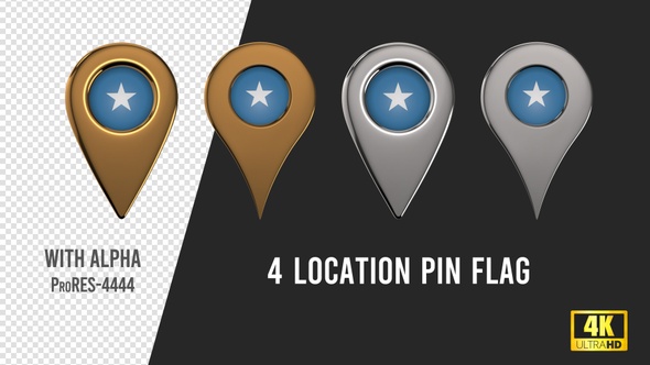 Somalia Flag Location Pins Silver And Gold