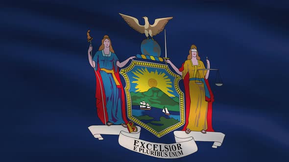 New York State Flag Background 4K