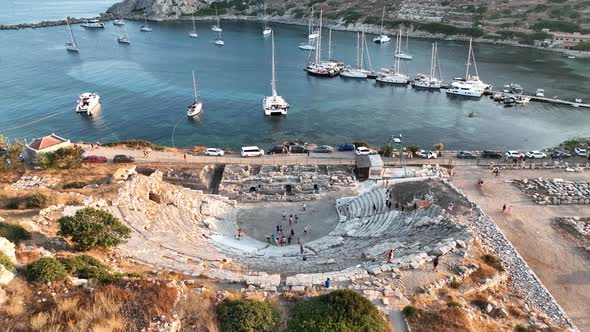 Knidos Ancient Amphitheater Aerial Shot