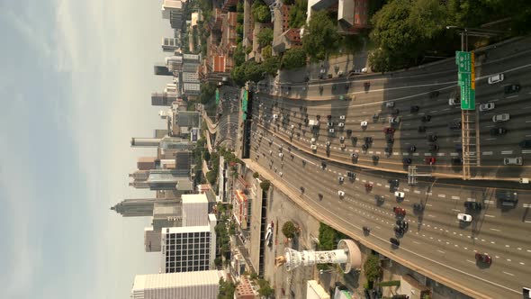 4k Vertical Aerial Drone Video Downtown Atlanta Georgia Usa