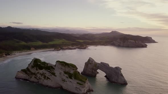 Aerial of spectacular coast