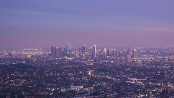 Los Angeles Downtown at Sunset. California, USA