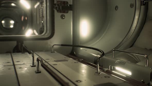 Dark Space Ship Futuristic Interior alt