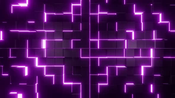 Vj Loop Purple Background With Motion Cubes 4K