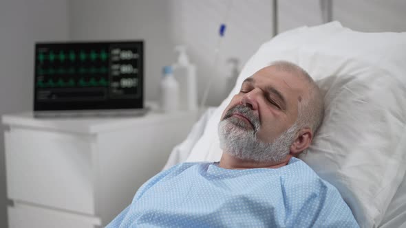 An Elderly Patient Wakes Up Coming Out of a Coma