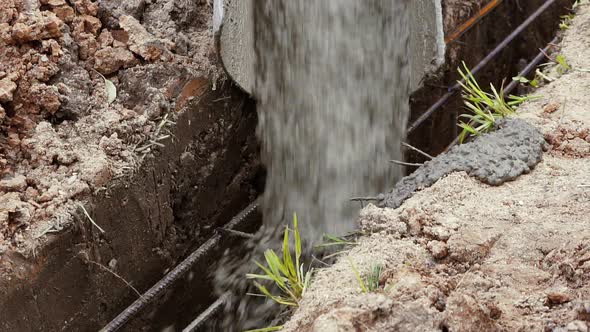 Current Cement Pouring the Foundation Slow Mo