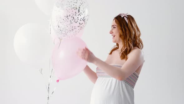Baby Shower Party Happy Woman Enjoying Pregnancy