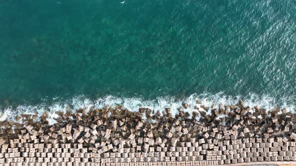 Waterfront texture aerial view 4 K Turkey Alanya