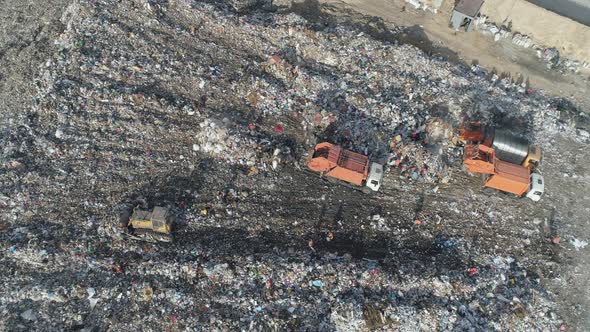 Garbage Dump Aerial View of the Garbage and Waste Storage Environmental Pollution View From a Height