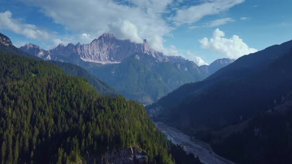 Awesome Aerial View of Dolomites in Italian Alps