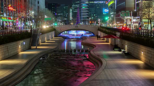 Timelapse Designed Cheonggyecheon Recreation Space in Seoul 