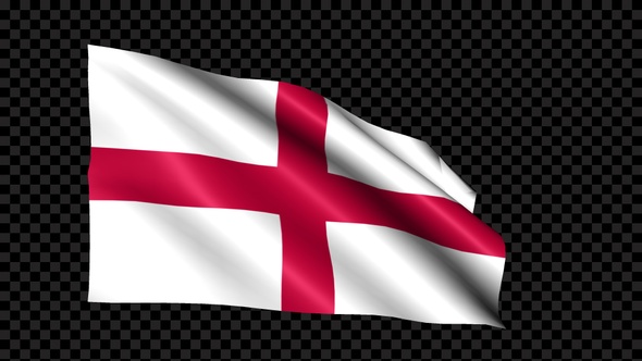 England Flag Blowing In The Wind