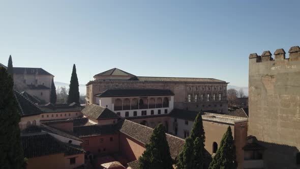 Architecture of Alhambra fortress complex, impressive world heritage site