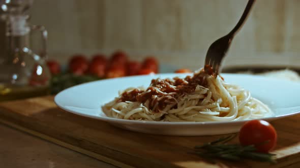 Spaghetti Alla Carbonara with Cheese and Tomato and Meat Sauce