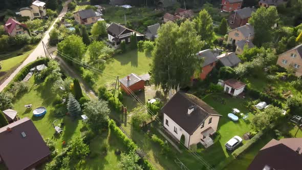 Country houses aerial view