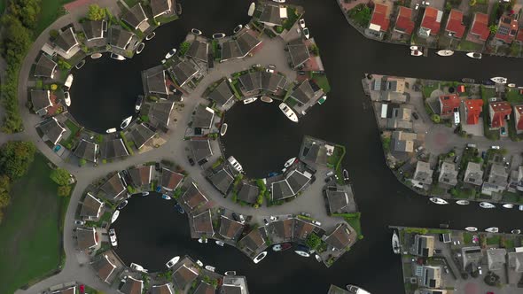 Bird's Eye View of the Lemmer Marina Unusual Cogs and Geometric Shapes