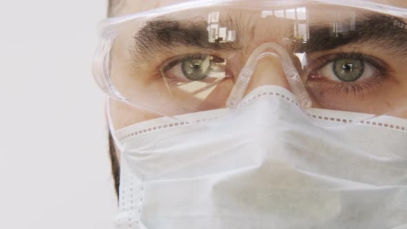 Doctor Video Footage - Man Wearing Face Mask And Protective Goggles