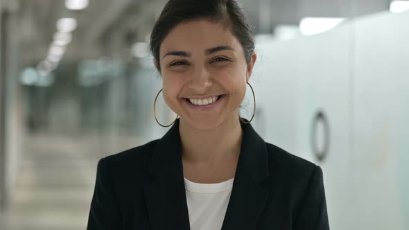 Indian Businesswoman Saying Yes By Shaking Head