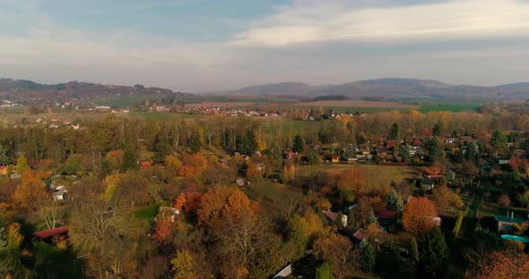 Autumn landscape shot of a drone 4K