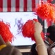 Fans with pom-poms watching ice hockey at home - VideoHive Item for Sale