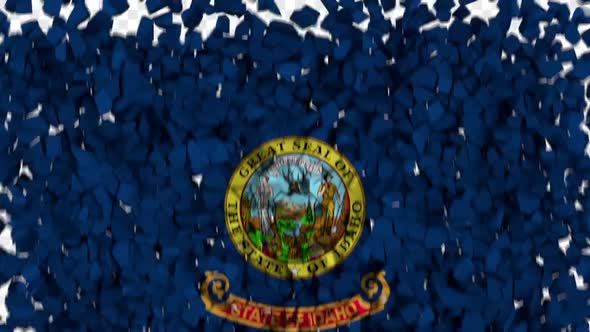 Idaho State Flag Breaking Rocks Transition