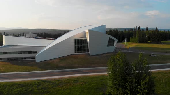 4K Drone Video of AK-Fairbanks-2022-University-Park Village along the Nenana River on the George Par