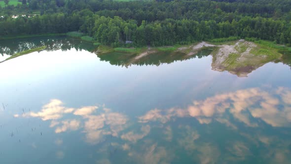 Wavy Water Surface with Blurred Sky Reflection