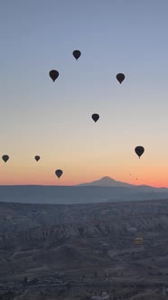 Cappadocia Turkey  Vertical Video of Balloon Launch