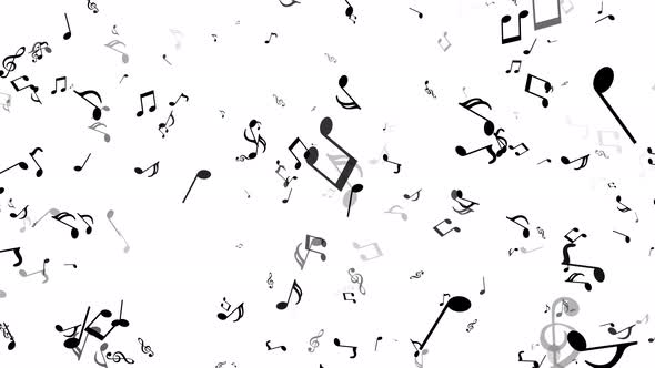 4k Falling Music Notes