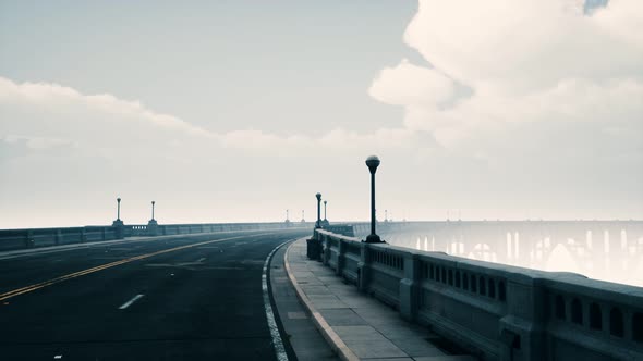 Long Bridge in Misty Fog