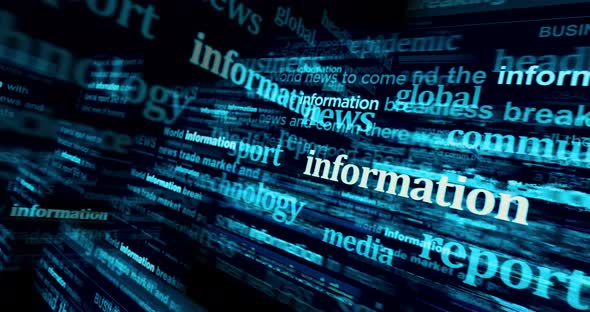 News titles media with Information and communication seamless looped screens alt