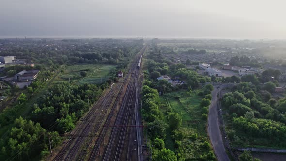 Railway Station for Cargo Aerial View