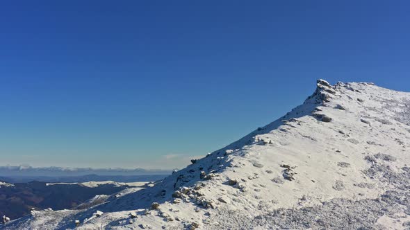 Wonderful Landscapes of the Carpathian Mountains Covered with the First Snow in Ukraine Near the