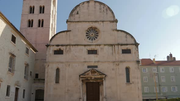 A monastery and a bell tower in Zadar