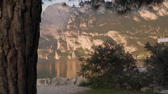 Garda Lake in Riva Del Garda (Italy) with unique shades and pure nature in full glory (Trentino)