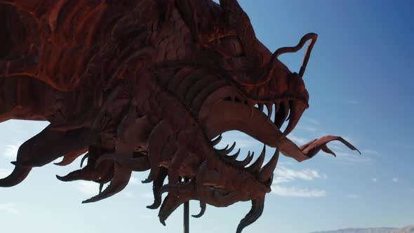 Metal Sculpture of Chinese Dragon in Anza Borrego Desert, California, USA