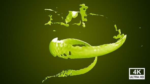 Twisted Kiwi Fruit Juice Splash 4K