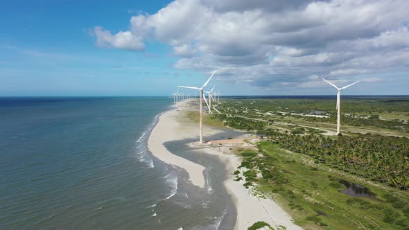 Jericoacoara Ceara Brazil. Scenic sand dunes and turquoise rainwater lakes