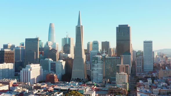 Aerial: San Francisco scenic cityscape part 04, drone view