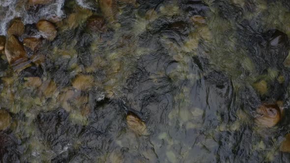 Top down view background of a cold, blue colored water current