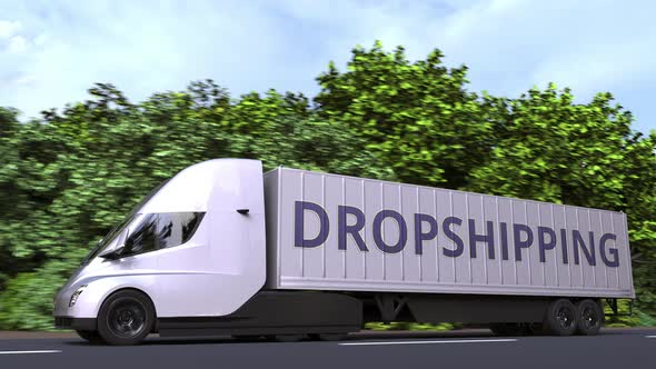 Modern Trailer Truck DROPSHIPPING Text Side