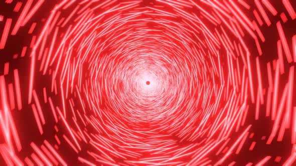 3d tunnel wormhole red Background. Journey through outer space and space time