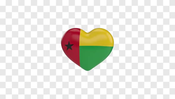 Guinea Bissau Flag on a Rotating 3D Heart