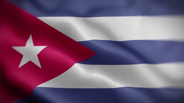 Cuba Flag Textured Waving Front Background HD