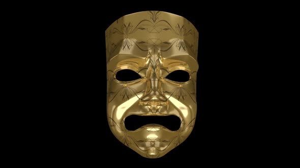 Golden Theater Mask - Classic Tragedy - Flying Transition alt