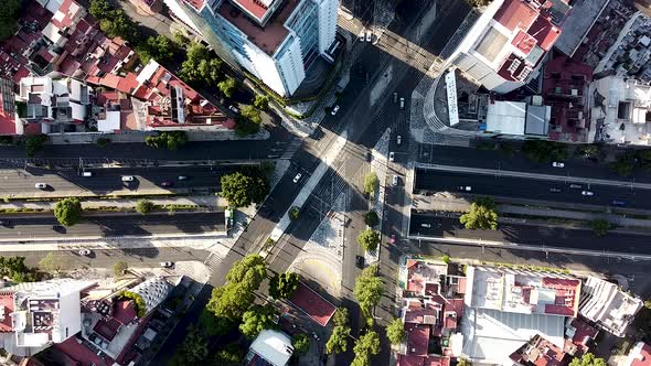 Cenital view of Viaducto in Mexico city