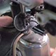 Manufacturing shoes in shoe factory. Sewing shoes from natural leather (close-up) - VideoHive Item for Sale