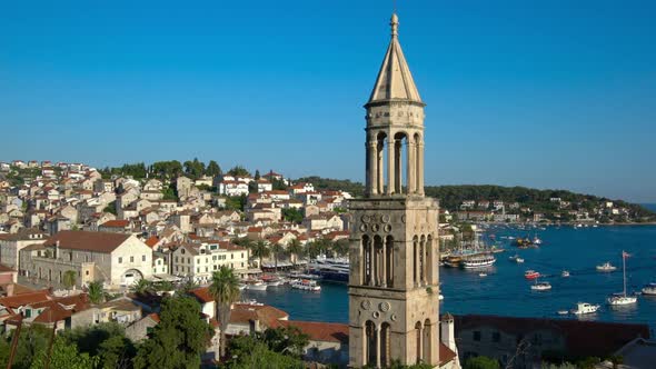 Panormaic View of Hvar Town on Hvar Island Croatia