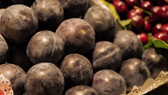 Fresh Plums in the Farmautumn Harvest